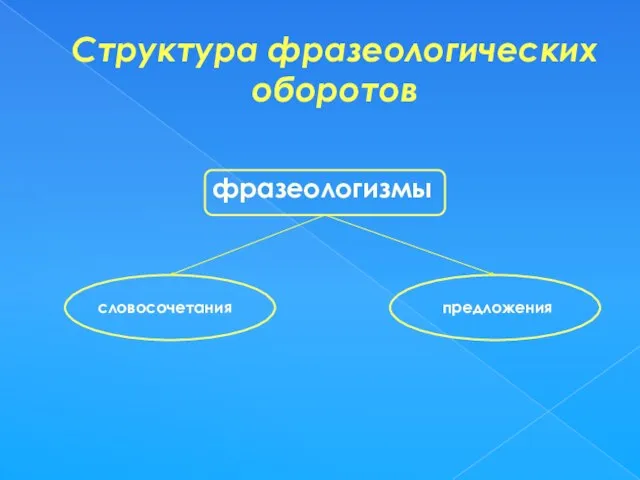 Структура фразеологических оборотов фразеологизмы словосочетания предложения