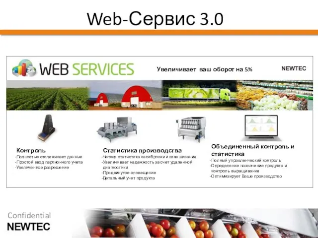 Web-Сервис 3.0 Management information system for Pack-houses and Growers providing: Objective information