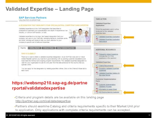 Validated Expertise – Landing Page Criteria and program details are be available