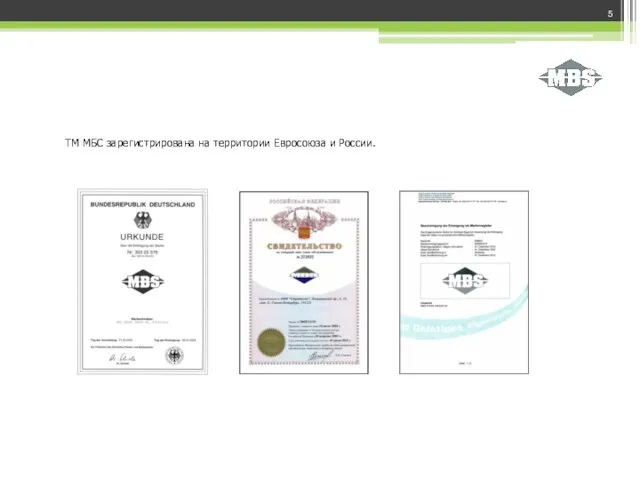 ТМ МБС зарегистрирована на территории Евросоюза и России.