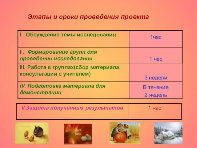 Этапы и сроки проведения проекта