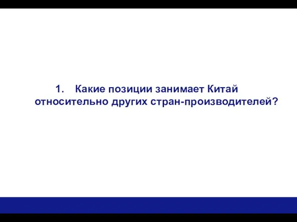 Какие позиции занимает Китай относительно других стран-производителей?