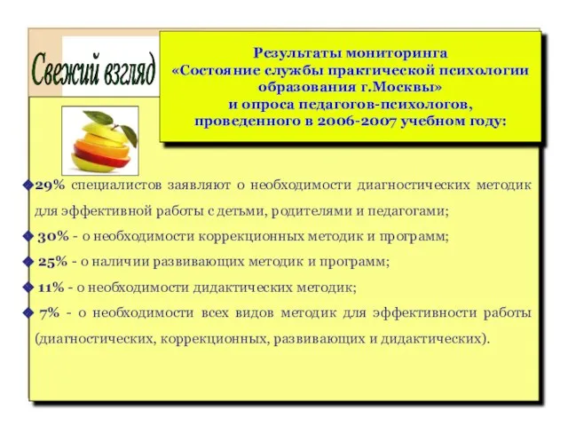 29% специалистов заявляют о необходимости диагностических методик для эффективной работы с детьми,