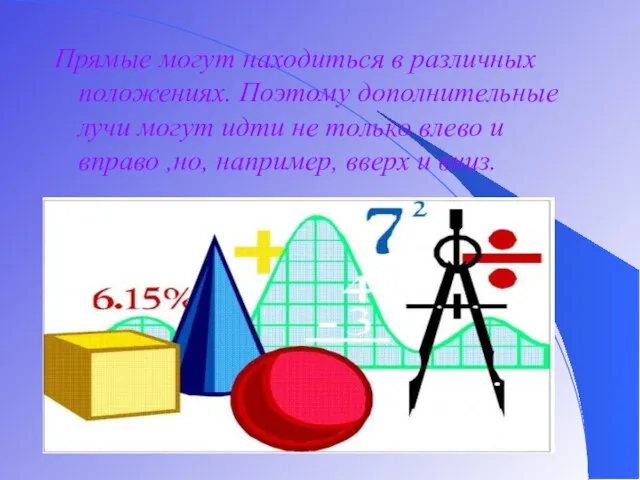 Прямые могут находиться в различных положениях. Поэтому дополнительные лучи могут идти не