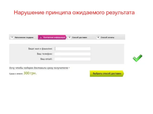 Нарушение принципа ожидаемого результата