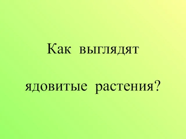 Как выглядят ядовитые растения?