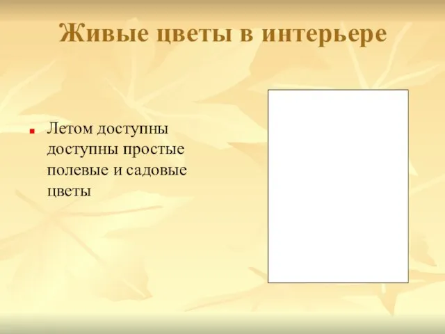 Живые цветы в интерьере Летом доступны доступны простые полевые и садовые цветы