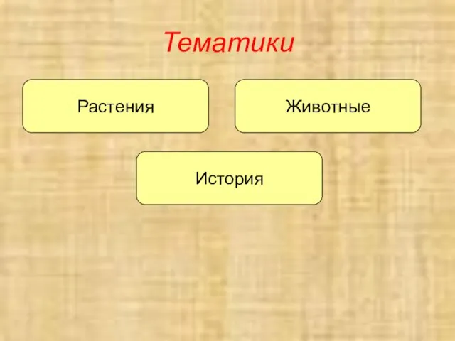 Тематики Растения Животные История