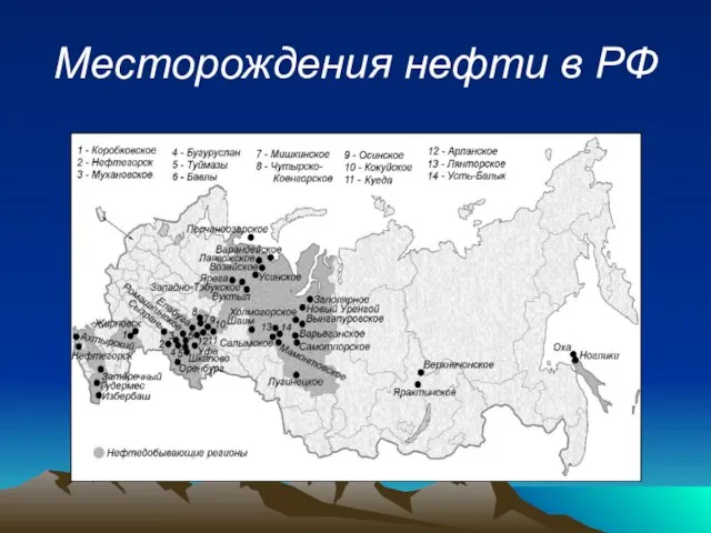 Месторождения нефти в РФ