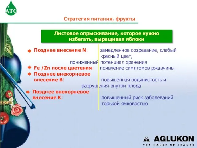 Листовое опрыскивание, которое нужно избегать, выращивая яблоки Позднее внесение N: замедленное созревание,