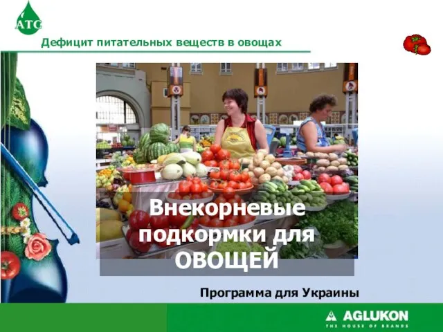 Программа для Украины Внекорневые подкормки для ОВОЩЕЙ Дефицит питательных веществ в овощах