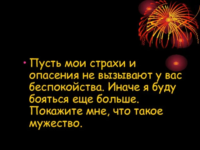 Пусть мои страхи и опасения не вызывают у вас беспокойства. Иначе я