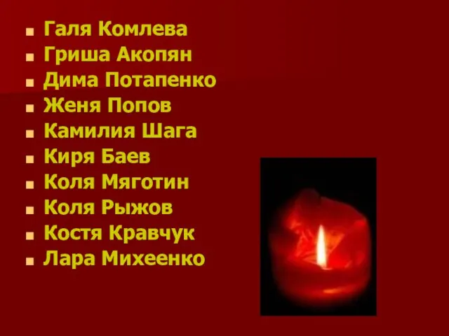 Галя Комлева Гриша Акопян Дима Потапенко Женя Попов Камилия Шага Киря Баев