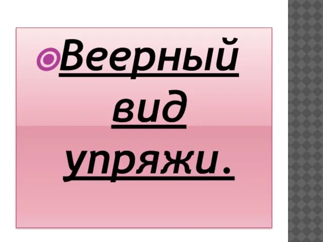 Веерный вид упряжи.