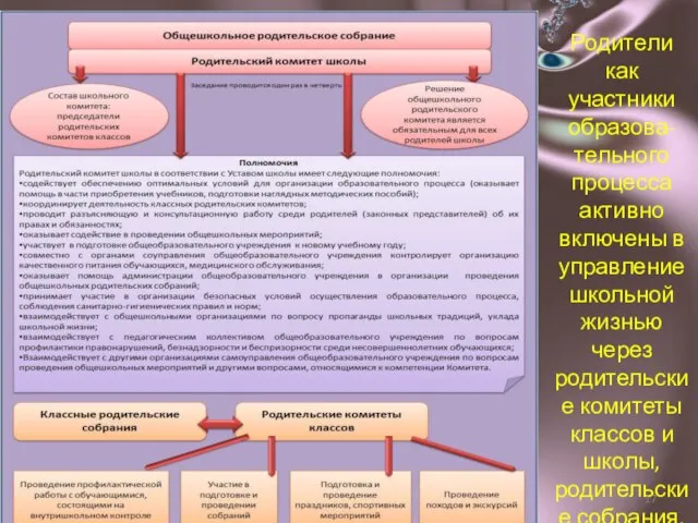 Родители как участники образова-тельного процесса активно включены в управление школьной жизнью через