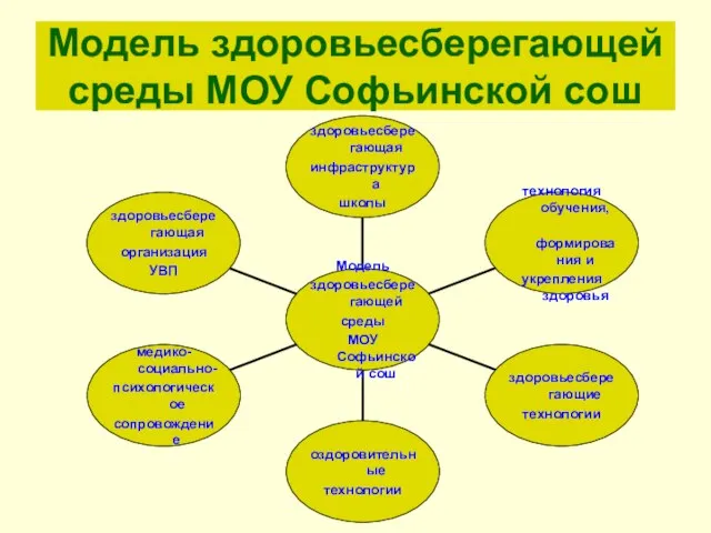 Модель здоровьесберегающей среды МОУ Софьинской сош