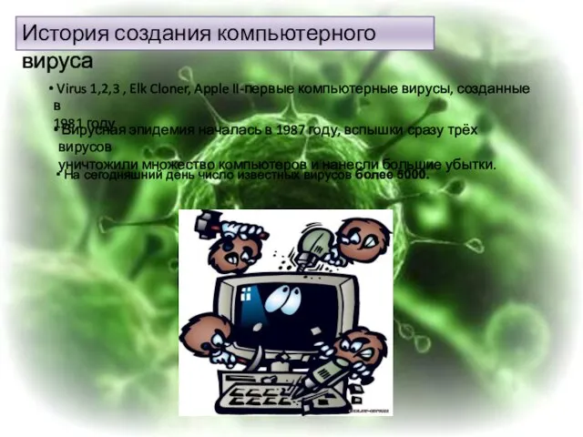 История создания компьютерного вируса Virus 1,2,3 , Elk Cloner, Apple II-первые компьютерные