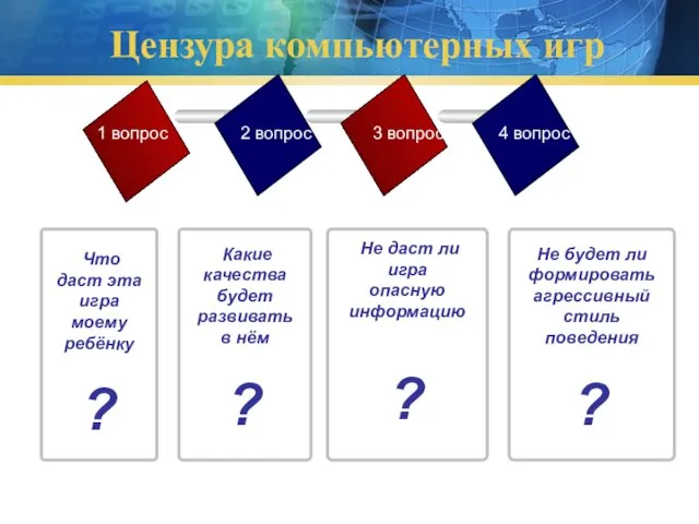 Цензура компьютерных игр 1 вопрос 2 вопрос 3 вопрос 4 вопрос Что