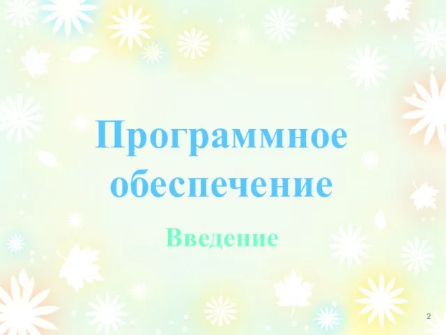 Программное обеспечение Введение