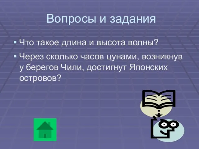 Вопросы и задания Что такое длина и высота волны? Через сколько часов