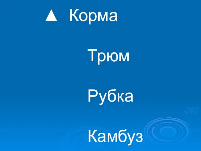 Корма Трюм Рубка Камбуз