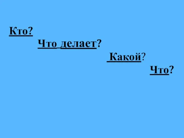 Кто? Что делает? Какой? Что?