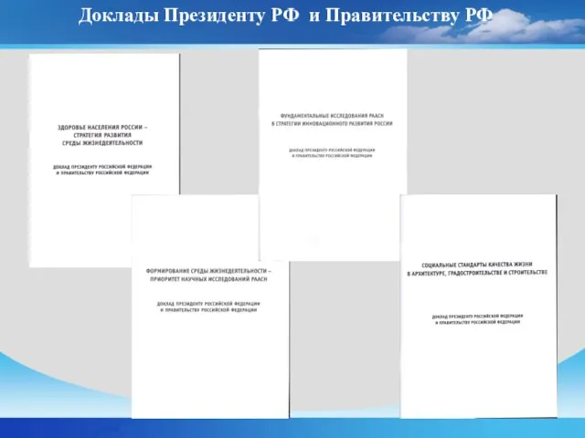 Доклады Президенту РФ и Правительству РФ