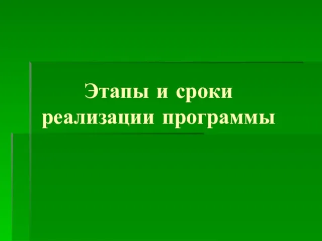 Этапы и сроки реализации программы