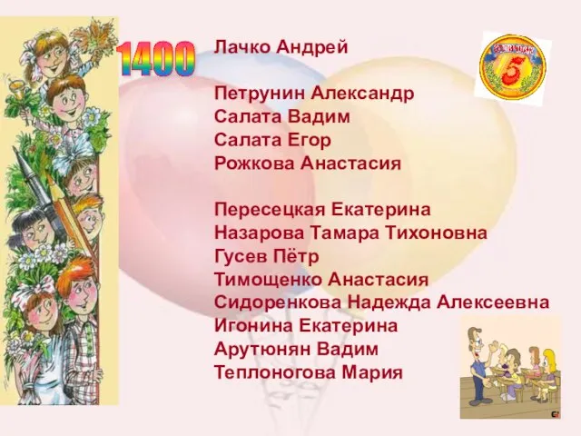 Лачко Андрей Петрунин Александр Салата Вадим Салата Егор Рожкова Анастасия Пересецкая Екатерина