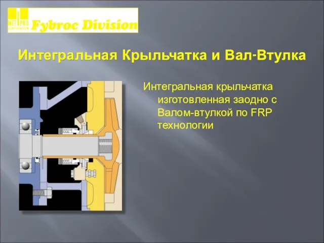 Интегральная Крыльчатка и Вал-Втулка Интегральная крыльчатка изготовленная заодно с Валом-втулкой по FRP технологии