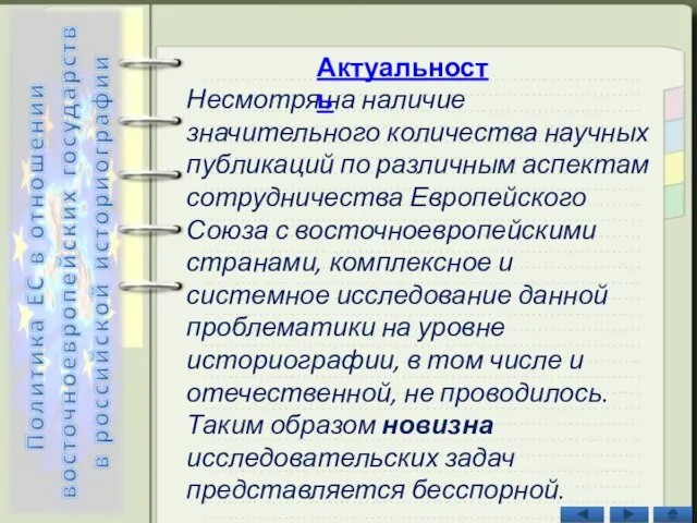 Несмотря на наличие значительного количества научных публикаций по различным аспектам сотрудничества Европейского