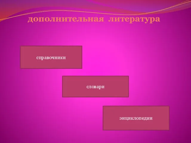 дополнительная литература справочники словари энциклопедии