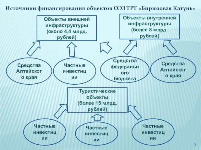 Объекты внешней инфраструктуры (около 4,4 млрд. рублей) Частные инвестиции Средства Алтайского края