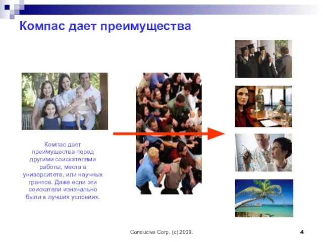 Conducive Corp. (c) 2009. Компас дает преимущества Компас дает преимущества перед другими