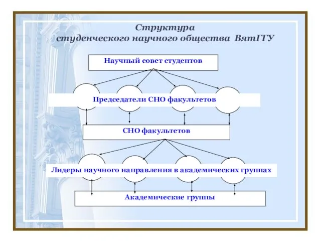 Структура студенческого научного общества ВятГГУ