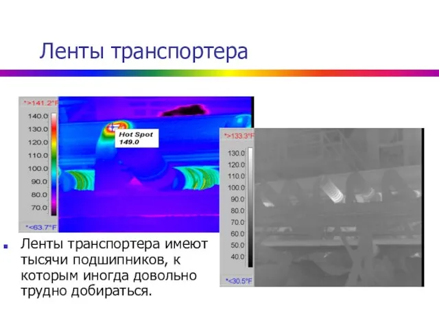 Ленты транспортера Ленты транспортера имеют тысячи подшипников, к которым иногда довольно трудно добираться.