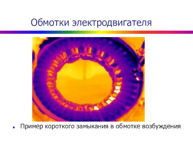 Обмотки электродвигателя Пример короткого замыкания в обмотке возбуждения