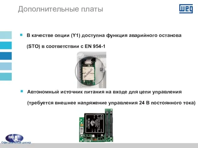 Дополнительные платы В качестве опции (Y1) доступна функция аварийного останова (STO) в