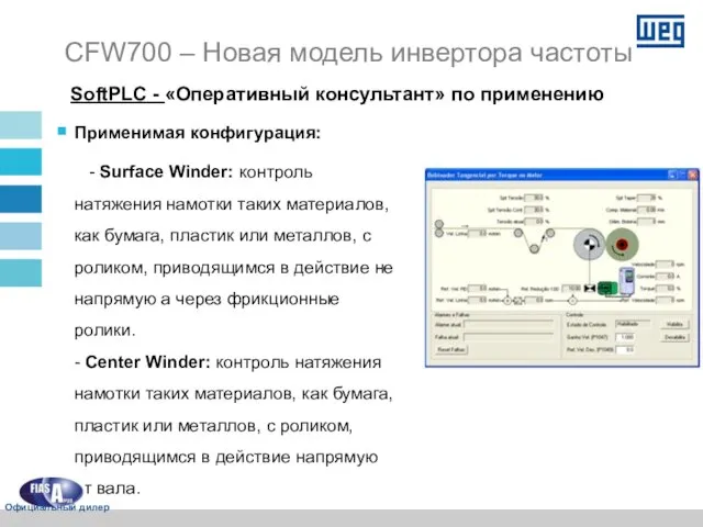 SoftPLC - «Оперативный консультант» по применению Применимая конфигурация: - Surface Winder: контроль