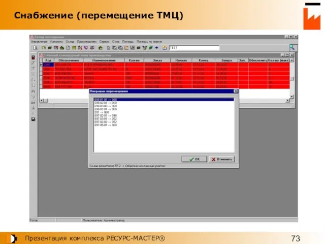 Снабжение (перемещение ТМЦ)