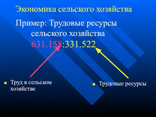 Экономика сельского хозяйства Труд в сельском хозяйстве Пример: Трудовые ресурсы сельского хозяйства 631.158:331.522 Трудовые ресурсы