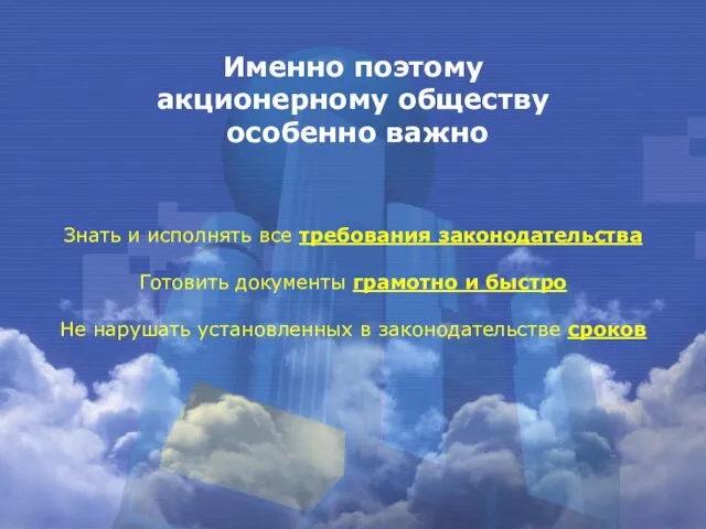 Именно поэтому акционерному обществу особенно важно Знать и исполнять все требования законодательства