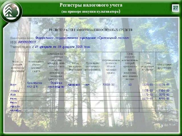 Регистры налогового учета (на примере покупки культиватора)