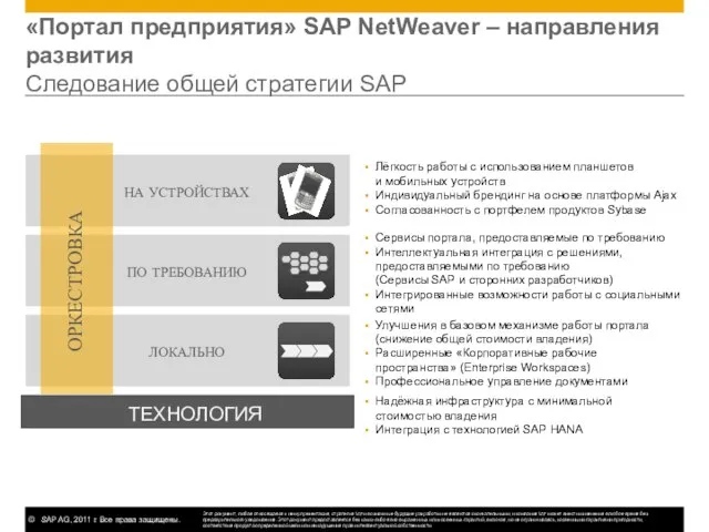 «Портал предприятия» SAP NetWeaver – направления развития Следование общей стратегии SAP Улучшения