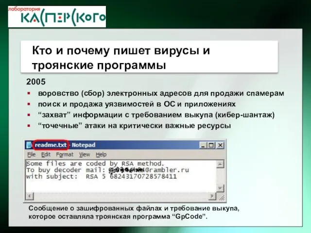 2005 воровство (сбор) электронных адресов для продажи спамерам поиск и продажа уязвимостей