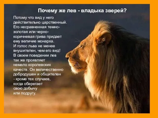 Потому что вид у него действительно царственный. Его несравненная темно- золотая или