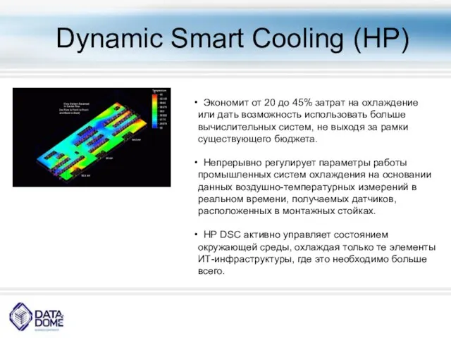 Dynamic Smart Cooling (HP) Экономит от 20 до 45% затрат на охлаждение