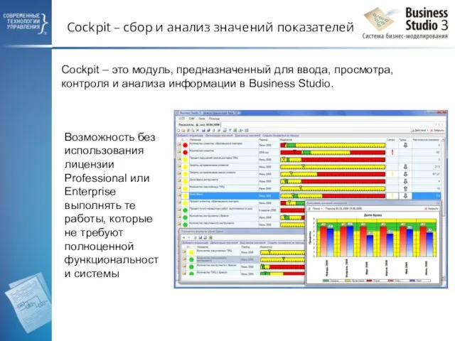 Cockpit – сбор и анализ значений показателей Cockpit – это модуль, предназначенный