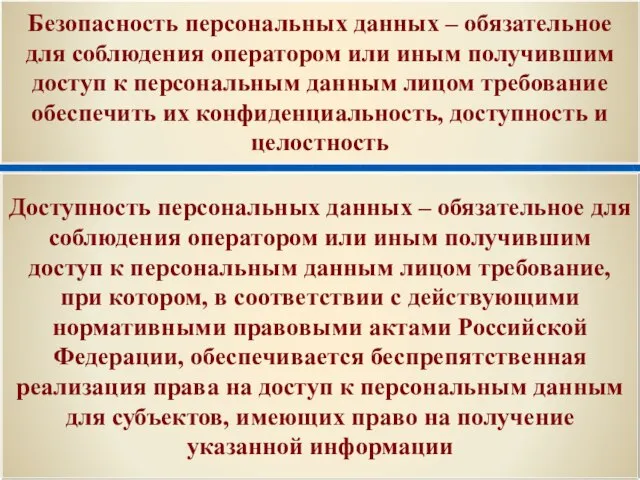 Безопасность персональных данных – обязательное для соблюдения оператором или иным получившим доступ