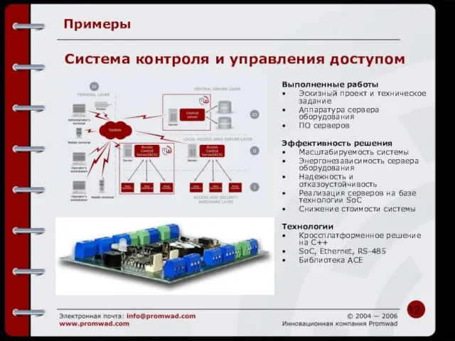 Примеры Выполненные работы Эскизный проект и техническое задание Аппаратура сервера оборудования ПО